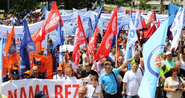 Protest sindikata protiv Zakona o radu