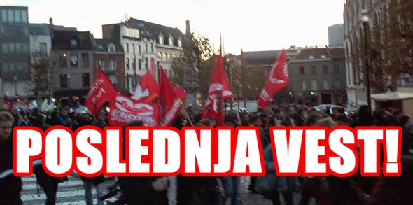 Sloga na uličnim demostracijama u  Briselu, policija interveniše!