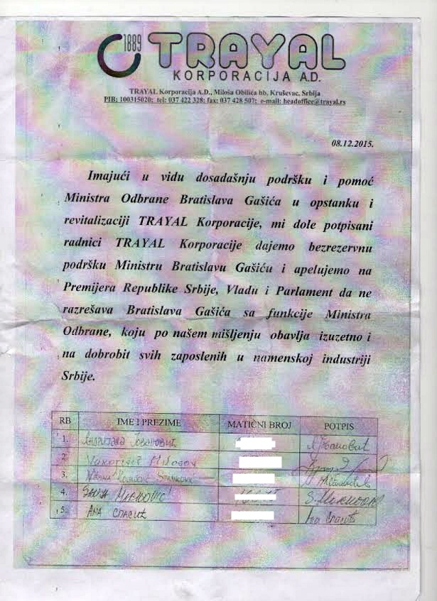 Sramno prikupljanje potpisa za Gašića